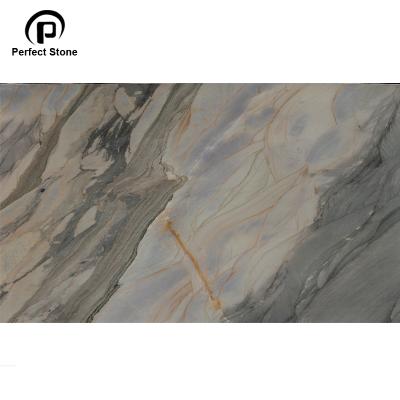 China Beautiful Modern Brazil Quartzite Stone Slab For Wall Cladding And Indloor Flooring Stone for sale