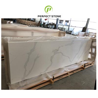 China Good Modern Calacatta White Quartz Kitchen Countertops Quartz Stone Kitchen Countertops Stone Price for sale