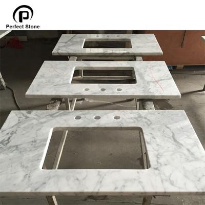 China Durable Cheap Italian Carrara White Marble Countertops Bathroom Vanity Tops Marble for sale