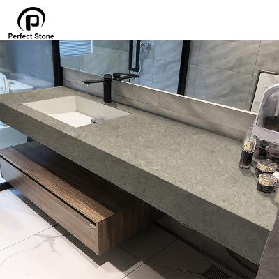 China Modern Gray Artificial Stone Kitchen Countertop Artificial Marble For Kitchen Island Stone Price for sale