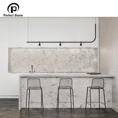 China Cheap and Durable Calacatta Modern Gray Artificial Marble Countertop for Kitchen and Island Artificial Marble for sale