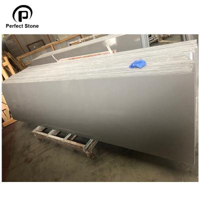 China Modern 112'' X20mm X26' Light Gray Artificial Marble Kitchen Prefab For USA Market With Cheapest Cost for sale