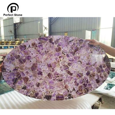 China Modern Table Tops Oval Agate Stone Design Living Room Marble Table Tops for sale