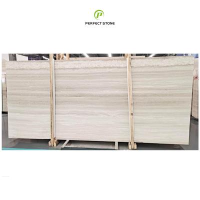 China Modern A+ Grade White Wooden Marble Slab for Flooring and Wall Cladding Decoration Marble Stone Wholesale for sale