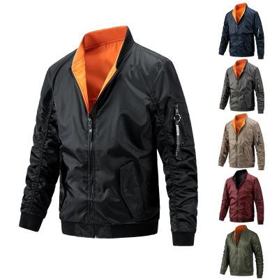 China New QUICK DRY men's flight jacket plus cotton warm jacket double side jacket with stand collar coat men's casual wear for sale