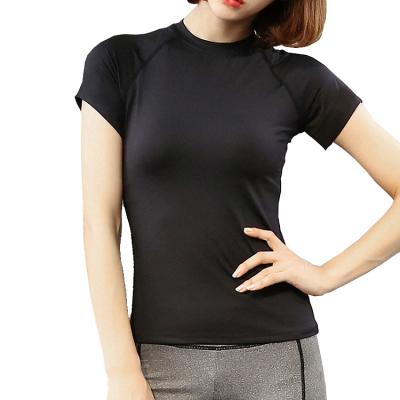 China Wholesale Anti-UV Women Sports Yoga T-shirt Short Sleeve Fit T-shirt Custom for sale