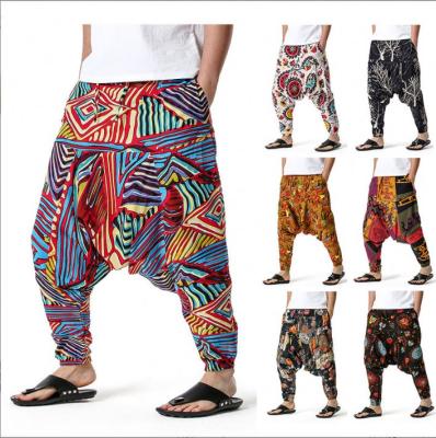 China Wholesale Cheap Breathable Plus Size Drawstring Custom Printing Bohemia Men Casual Loose Pants for sale