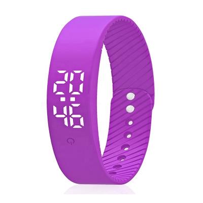 China Build in OEM VO305B Smart Vibrating Waterproof Silicone Wristband Pedometer Fitness Band for sale