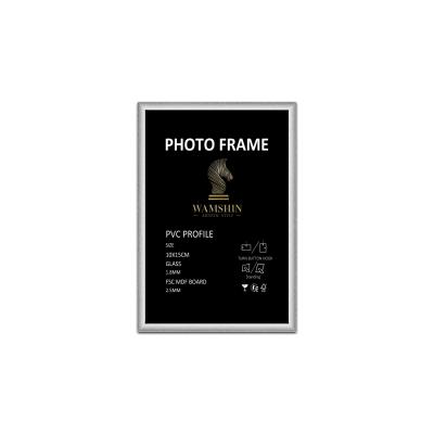 China Wamshin Plastic Silver Frame 1.8 Mm 2.5mm Plastic Safety Glasses MDF Board Picture Photo Frame 9*13cm 15*20cm for sale