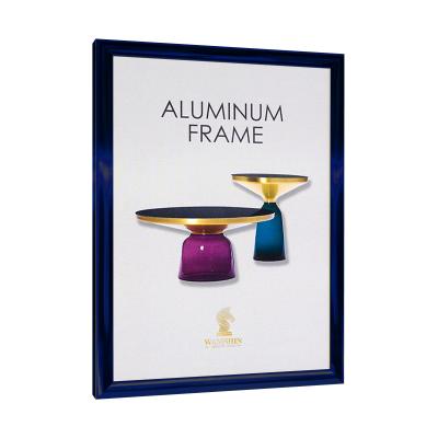 China Wamshin Wooden Blue Border 1.8 mm 2.5mm MDF Clear Glass Board 10*15cm Photo Frame Metal Aluminum Picture Frame for sale