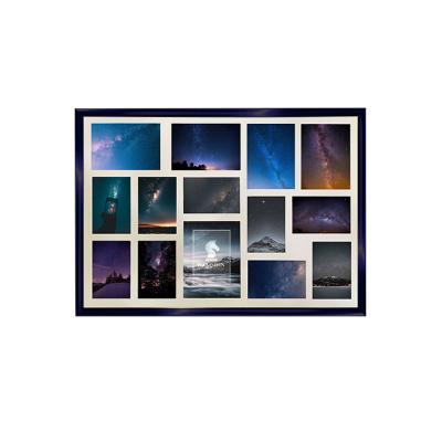 China Wamshin Blue Metal Frame 0.75mm/1.0mm PS Panel 2.5mm MDF Board 70*100cm Aluminum Metal Picture Collage Frame for sale