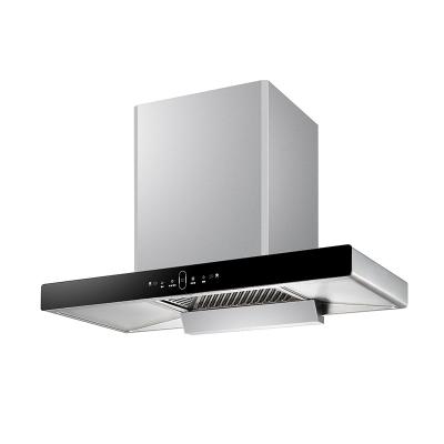 China Eco Friendly Electric T Shape Chimney Hood Low Noise Stainless Steel Filter Silver Color Coaming for sale