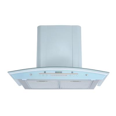 China Edelstahl Glasbogen Schornsteinkappe Geräuscharme Elektro-Range-Kappe mit Touch-Switch-Aluminiumfiltern zu verkaufen