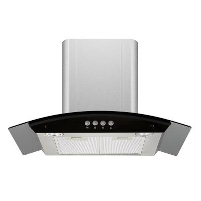 China Commerciële Arc Glass Chimney Hood 40 Inch 800 Cfm Te koop