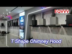 tempered glass t shaped chimney hood electric wall mounted cooker hood with low noise function