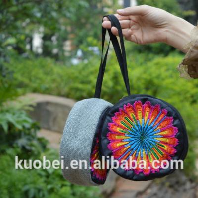 China New Anti-theft Arrive Sunflower Chinese Portable Hmong Embroidery Wind Ethnic Handbag Phone Bag, Mobile Phone Case for sale