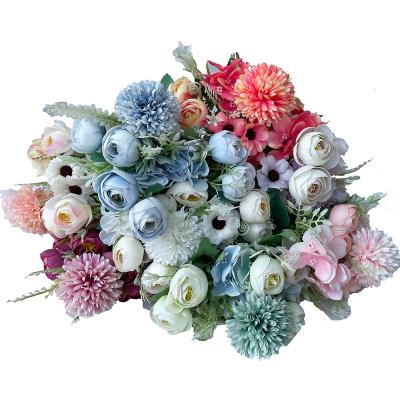 China Home Party Decoration Rose Peony Hydrangea For Wedding Flower Wedding and Bride Party Decoration Artificial Flower Bouquet for sale