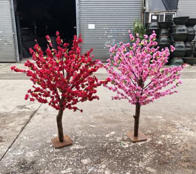 China Floor 1m/1.2m/1.5m/1.8m/ Real Trunk Artificial Peach Blossom Tree For Hotel And Garden Decoration for sale