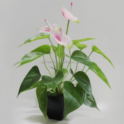 China Green Potted Artificial Plants Calla Lily Bonsai Ornamental Plants For Potted Officer Decoration for sale