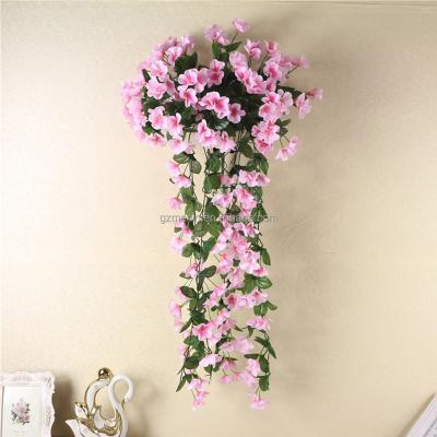 China Artificial Flower Wall and Party Decoration Rattan Wedding Decorations Hanging Flower Vine for sale