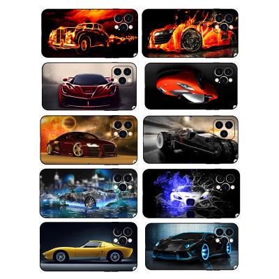 China Anti-fall Slim Cool Car Silicone Cell Phone Case Transparent TPU Cover Bags For iPhone 12 Pro 11 XR Max Xs 7 8 Plus for sale