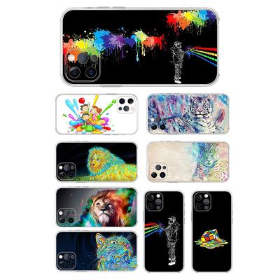 China Amazon Hot Sale Animal TPU Anti-fall Painting Texture Flexible Phone Case Cover For iPhone 11 12 pro XR Max SE2020 for sale