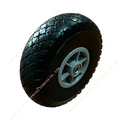 China PP Wheel Center 10 Inch PU Foam Wheel 3.00-4 PU Foam Wheel Beach Cart Wheel for sale