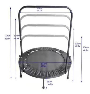 China Durable Fitness Trampoline Gymnastic Park Around Safety Net Outdoor Trampoline For Kids for sale