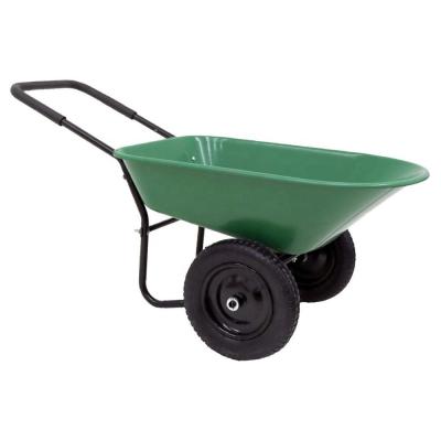 China Garden/YARD Heavy Duty Plastic Two Yard 70L Garden Wheelbarrow Wheeled Pneumatic for sale