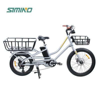 China High Power Rear Cargo Aluminum Alloy Front Basket Electric Bike for sale