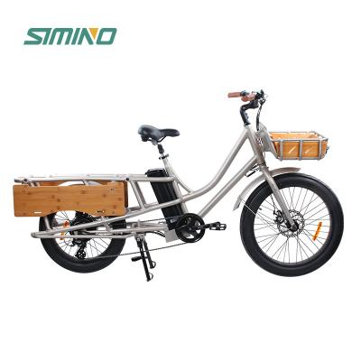 China Aluminum alloy Simino 48V 500W ultra cargo ebike fat tire electric bicycle for sale