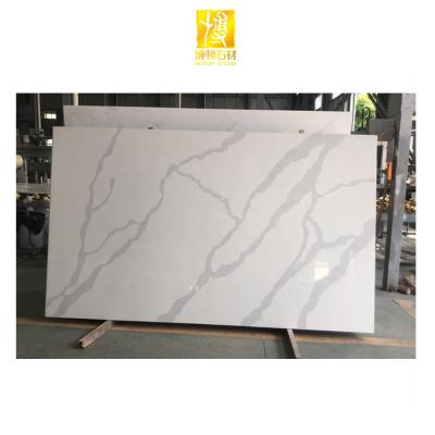 China Non-radiation BOTON Quartz Stone Modern Snow White Quartz Countertops Calacatta Quartz Slab Countertops For Kitchens for sale