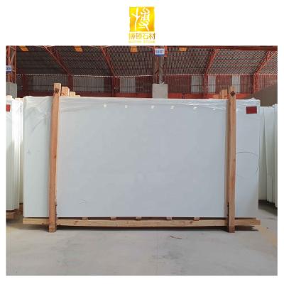 China STONE BOTON Slabs White Marble Slabs Kitchen Panel Countertops 1500*2800 Large Modern Nano White Marble Slab for sale