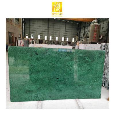 China Natural Emerald Green Stone Kitchen Countertop Marble Stone Modern BOTON STONE Factory Flooring Tiles Indian Green Marble Slab for sale