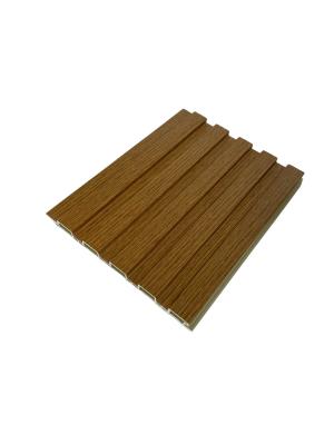 China Wood Plastic Composite Sheet Embossing Fluted WPC Panel For Indoor for sale