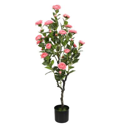 China Environmentally Friendly Home Office Decoration Shrub Green Camellia Garden Decoration Plastic Plant Manual Change Autumn for sale