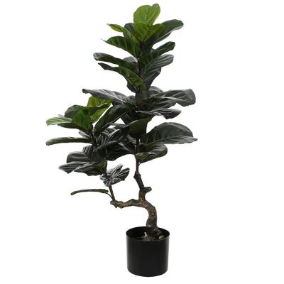 China 100CM potted plant Qin Yerong Living room environment-friendly piano decoration leaf ficus green plant simulation potted plant for sale