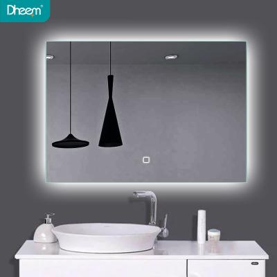 China Dheem Backlit LED Mirror Hotel Compact LED Lighted Bathroom Mirror With Digital Pendulum for sale