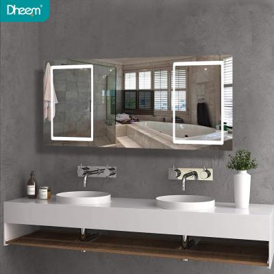 China Modern DHEEM Illuminated LED Lighted Mirror Cabinet Bathroom Medicine Mirror TV Cabinet for sale