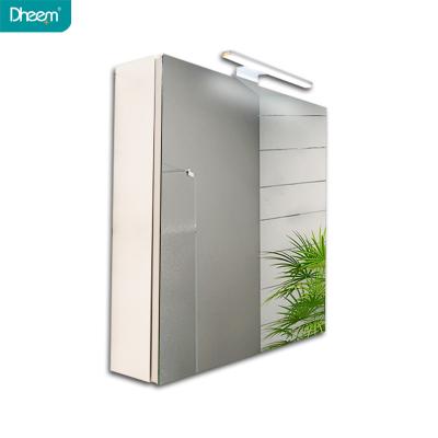 China Dheem Modern Aluminum Storage Cabinet Bathroom LED Dressing Table Mirror Cabinets With Light for sale