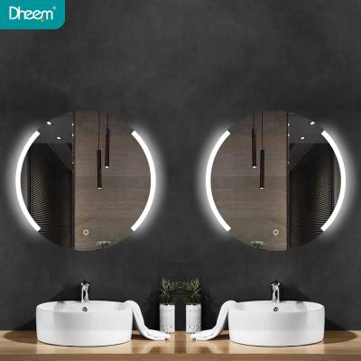 China DHEEM Illuminated Round LED Acrylic Mirror Modern Design Decor Manufacturer for sale