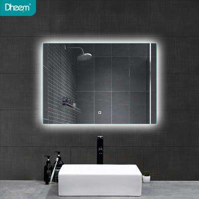 China DHEEM Cosmetic Illuminated Custom Bathroom LED Lighted Backlit Wall Mirror for sale