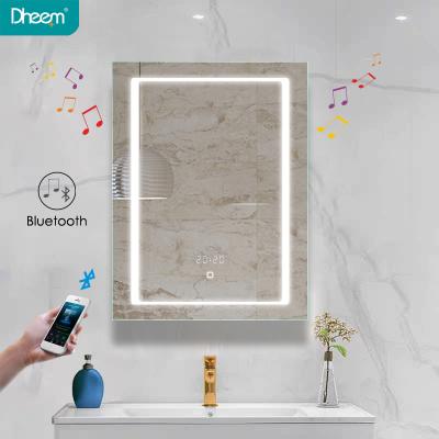 China DHEEM Magnifying Speaker For Hotel Dressing Table Mirror Light With Shaver Socket LED Mirror Wall Mdern for sale