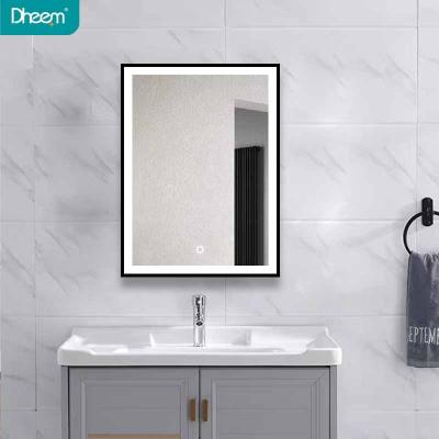 China Modern Magnifying Decorative Hotel Wall Bathroom LED Mirror With Frame for sale