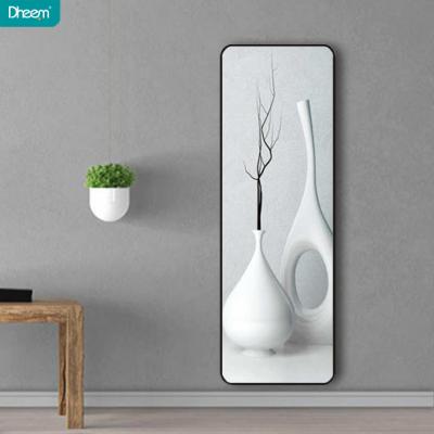 China Modern Compact Living Room Square Wall Mounted Full Length Mirror With Frame for sale