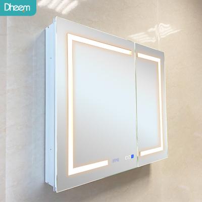 China China Modern Skillful Manufacture Smart Led Lights Cabinet High Quality Storage Bathroom Mirror Cabinet Sets With Led Light for sale