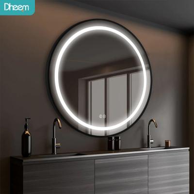 China Modern Round Touch Screen Control Bathroom Smart Vanity Mirror Magnifying Glass Vanity Makeup Mirror Led Lit for sale