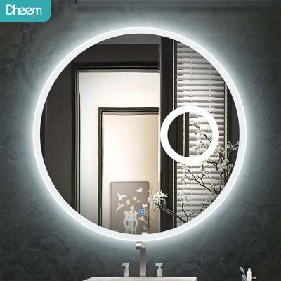 China Modern Mirror Light Wall Mount Hotel Room Magnifying Mirror Bathroom Decoration Illuminated Luxury Magnifying Mirror With Light for sale