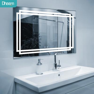 China Rectangle Bathroom Wall Mounted Illuminated Led Lighted Vanity Mirror With Fog Light Function Led Mirror for sale