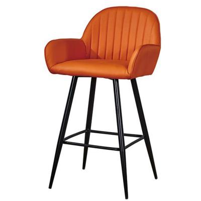 China Modern Big Back And Metal Leg Modern PU Bar Chair With Armrest for sale